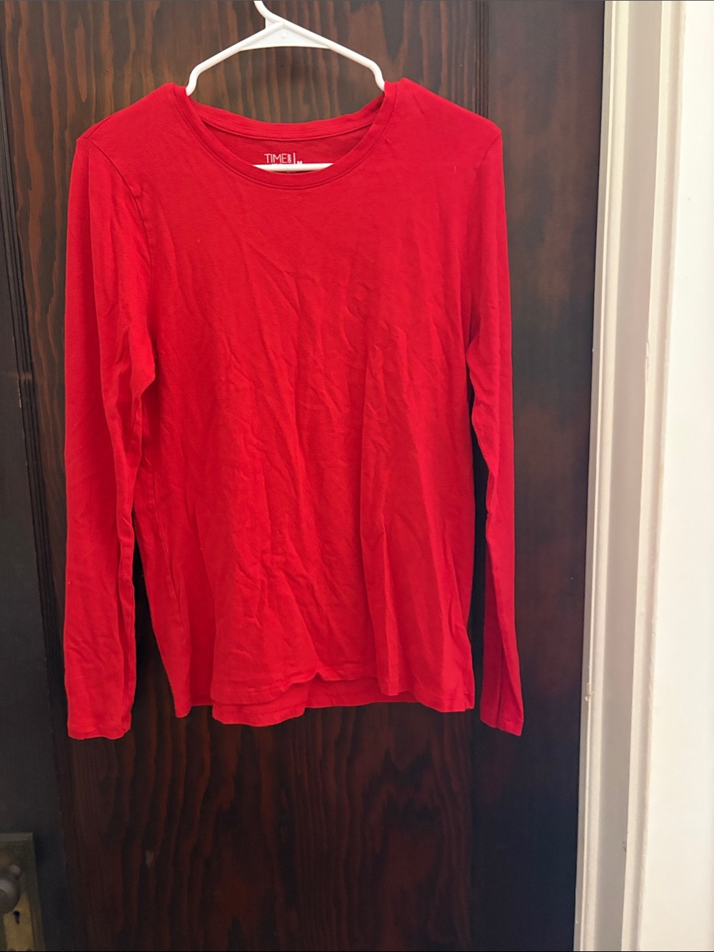 Time and Tru Red Long-Sleeve Kids Tee